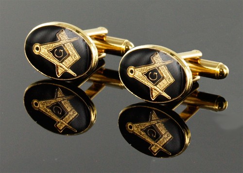 Masonic cufflinks gold plated - masonic,
