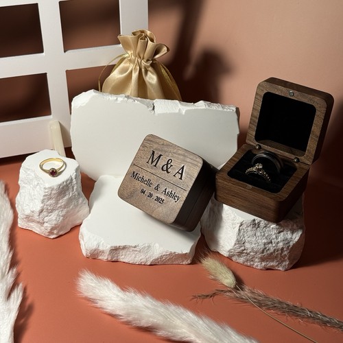 Custom engraved wooden - wooden, ring