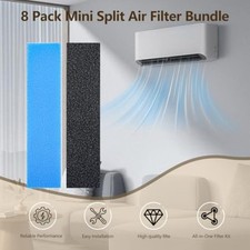 8 Pack Replacement Filters for Mitsubishi Mini Split Air Conditioner Easy Fit