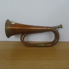 Vintage Royal Marines 1941 HMS Glasgow Brass Military Bugle Copper Instrument