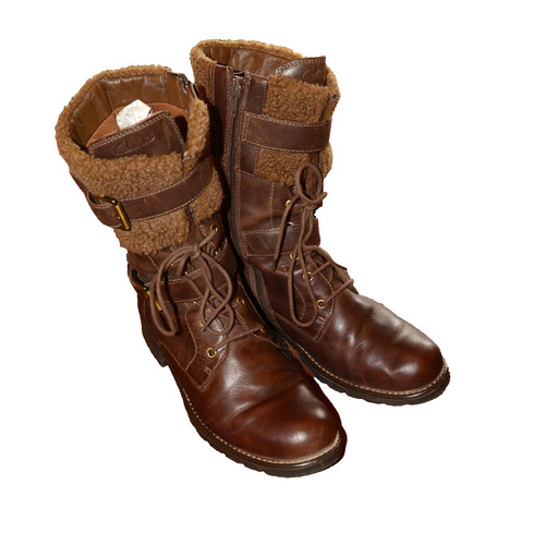Clarks brown leather biker - clarks,