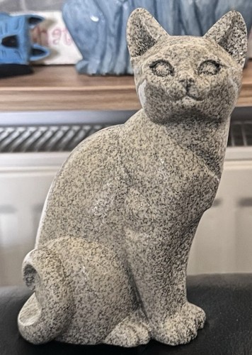 Stone cat ornament inches - stone,