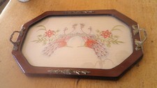 VINTAGE EMBROIDERED TRAY -
