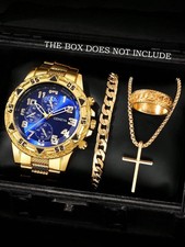 4pc Men Watch Luxury Bracelet