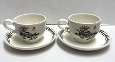 Portmeirion 2 Sets Of Botanic Garden Birds Tea Cups And Saucers