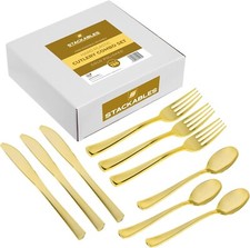 Gold Plastic Cutlery Set - 120