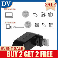 3Port Mini USB 2.0 Hub Multi USB Rotatable Splitter Adapter Computer Accessories