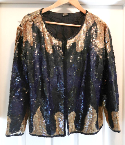 Vintage silk sequin jacket - silk,