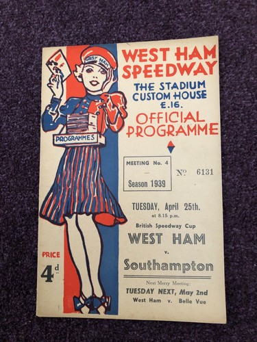 Speedway programme pre - , war