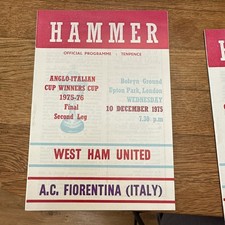 West Ham vs A.C Fiorentina (Italy ) Anglo cup winners final second leg  1975 