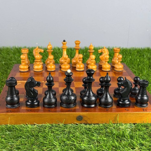 Soviet wooden chess set - wooden, 1950s
