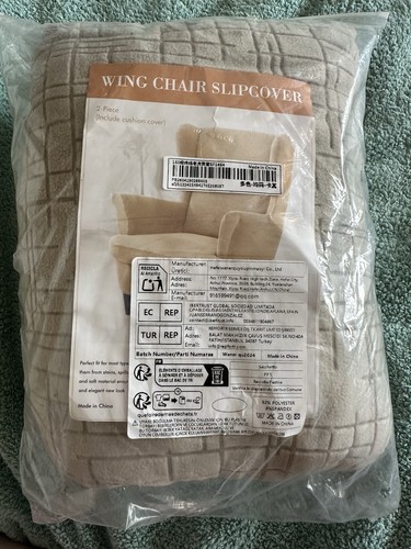 Wing chair piece slip cover - 2-piece,