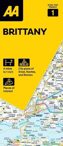 Road map brittany aa - road,