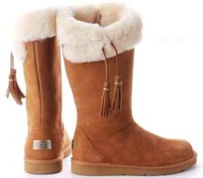 UGG® AUSTRALIA PLUMDALE CHESTNUT SUEDE TALL BOOTS UK 6.5 EUR 39 USA 8 RRP £225