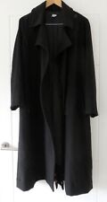 PERUVIAN CONNECTION Peru Baby Alpaca Wool Black Long Coat Jacket UK 10 Excellent