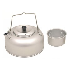 Fox Outdoors Camping Tea Kettle Tea Strainer Aluminium Silver 950ml Fire Cook