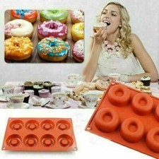Silicone Doughnut Mould, Donut Baking Pan Tray Muffin Ice Cake Soap Maker UK