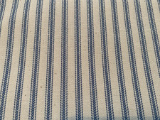 Ian Mankin *TICKING STRIPE* Cotton in Airforce  2.2  Metres  RRP £39.50 PM