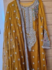 Asian Pakistani Indian Wedding Party Wear Dholki Mayoun Size 20