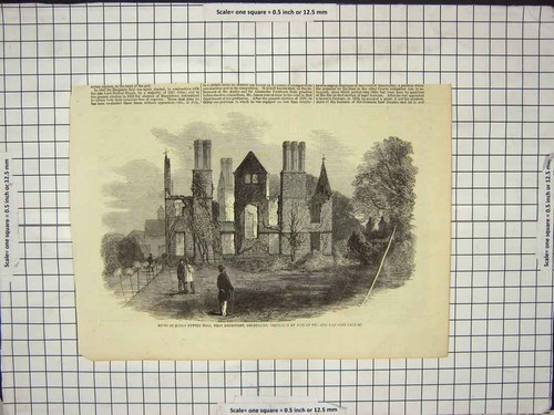 Old antique print - antique, ruins