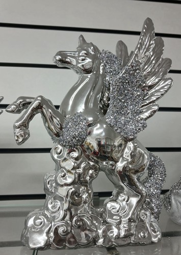 Silver chrome crushed diamond - silver,