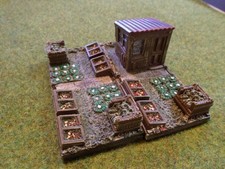 00 gauge Allotment Section with Shed Cold Frames also veg patch timber framed