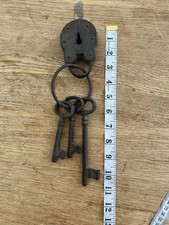Decorative Iron Padlock And 3 Keys.