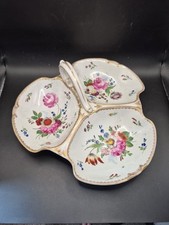 Antique Nantgarw c.1820 Porcelain Trefoil Hors D'oeuvres  Dish 28cm Wide