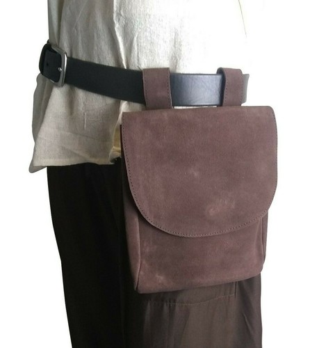 Soft leather suede - leather, pouch