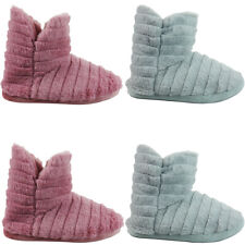 WOMENS LADIES PULL ON ANKLE BOOTS SLIPPERS BOOTIES SIZE INDOOR OUTDOOR HOUSE