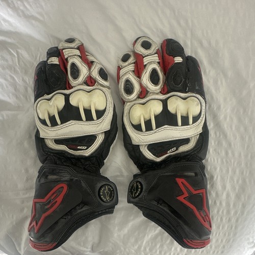 Motorcycle gloves black - black, red