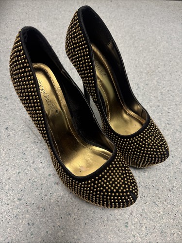 Shoe dazzle gold studded - shoe,