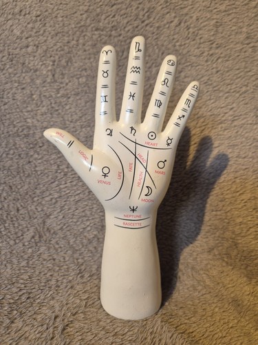 Ceramic palmistry hand - ceramic,