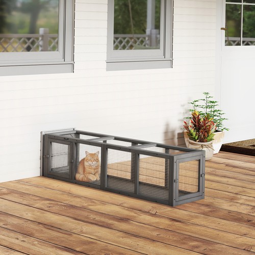 Wooden outdoor cat - cat, tunnel