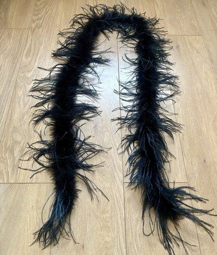 Black ostrich feather boa - black,