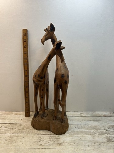 Carved wooden giraffes - wooden, 2