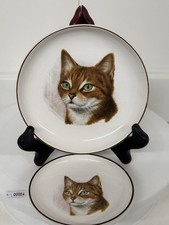 Pair Of Poole Pottery Cat Plates