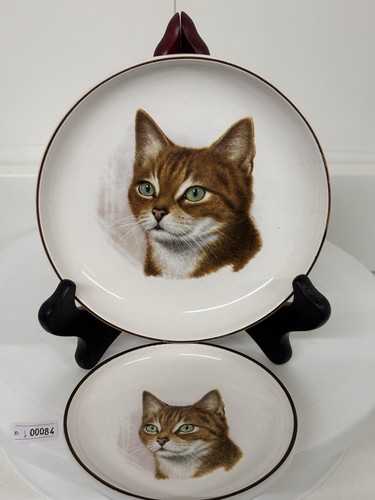Pair poole pottery cat - poole,