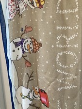 Moschino Snowman Christmas Scarf Cashmere mix  Rare Beige with teal border