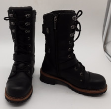 Harley Davidson Womens Black Leather Motorcycle Biker Calf Length Boots UK 7