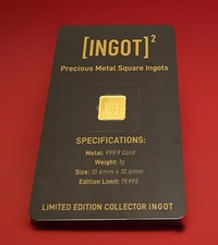 Gold Bar 1g square Ingot 999.9 Limited ~ Battle of Britain 80 Year Anniversary