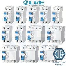 Live Electrical 2 & 4 Pole 25-100 Amp 30mA 100mA Type A High Immunity RCD