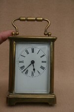 ANTIQUE FRENCH BRASS CYLINDER CARRIAGE CLOCK