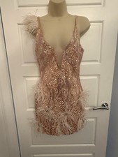 Blush Pink Sequin Feather Mini