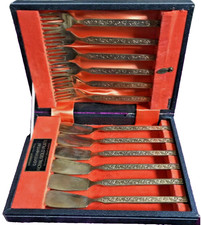 VINTAGE 12 Piece Cutlery Set 23 K Karat Carat ROYAL Gold Plated WEBBER AND HILL