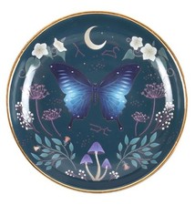 Midnight Moth round shaped trinket dish, ceramic dish, boxed, Night Flight range