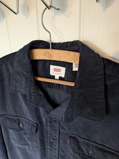 Levi's Corduroy Shirt Blue Mens Size Medium Needle Cord Pocket Button Up Cotton