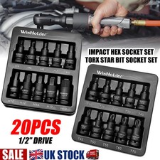 Industrial 20Pcs 1/2Inch IMPACT TORX BIT Sockets Set HEX Allen Key Star Sockets