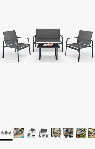 Piece grey metal patio sofa - patio,