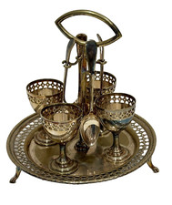 Antique EPNS Egg Cups Spoons